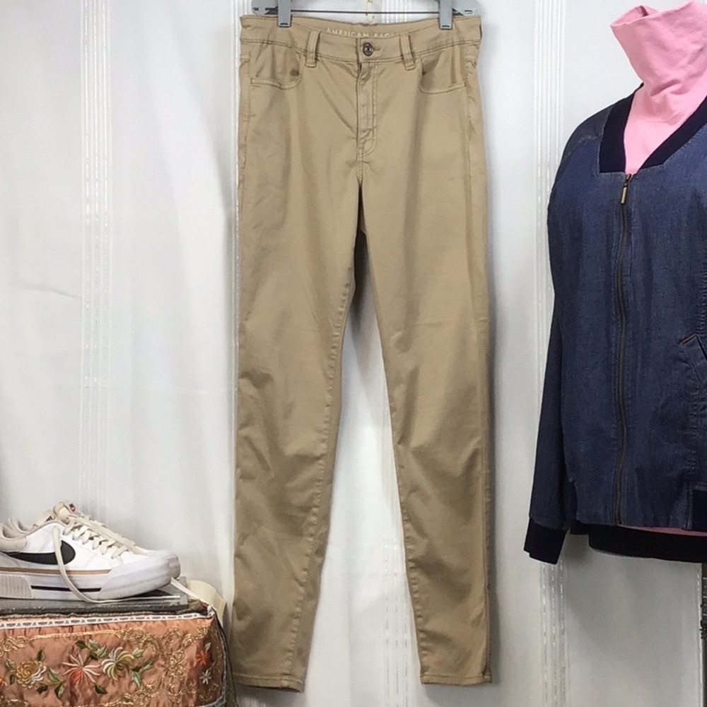 🦅AEO Next Level Stretch Hi-Rise Jegging Zip Front Jeans Sz.10 Long - Picture 4 of 10